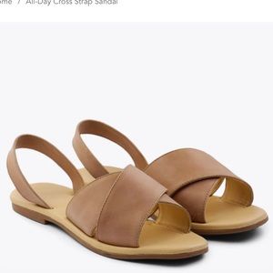 NEW Nisolo All-Day Cross Strap Sandal Almond 6.5